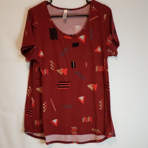 LuLaRoe Tops - Lularoe blouse size XL Burgundy Triangle pattern